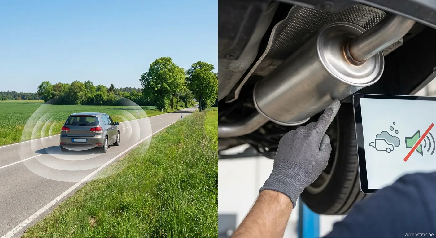Quality muffler installed on vehicle exhaust system