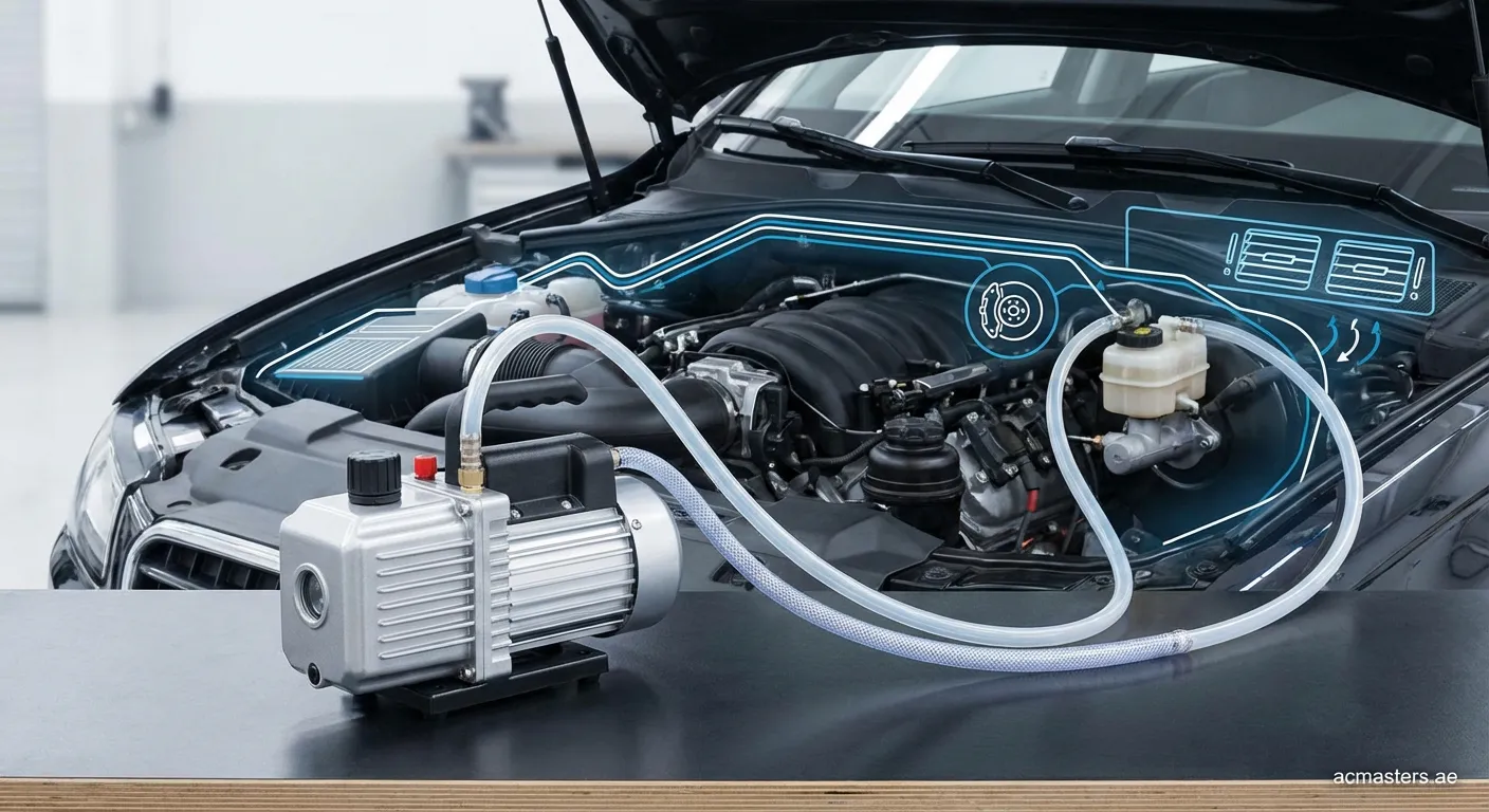 Vacuum pump component in automotive engine bay