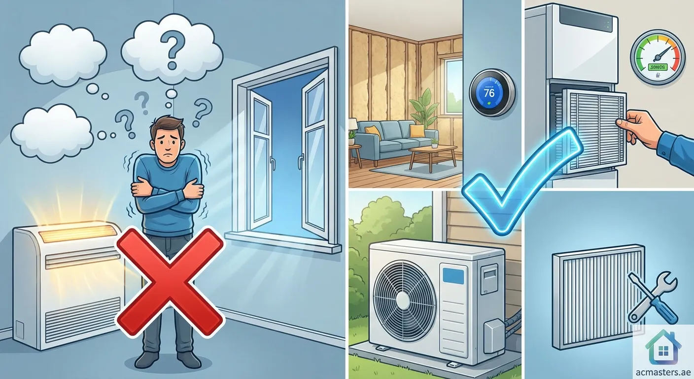 Professional technician examining air conditioning system