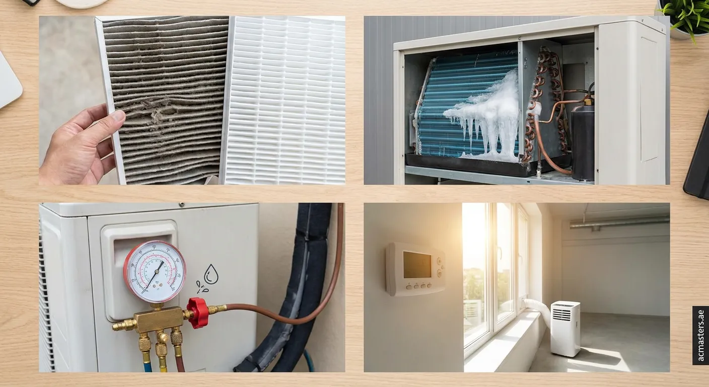 Technician diagnosing air conditioner short cycling problem