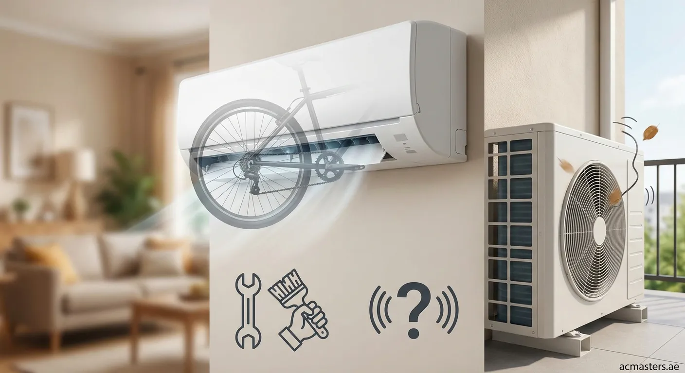 Air conditioner unit making unusual bike-like noises