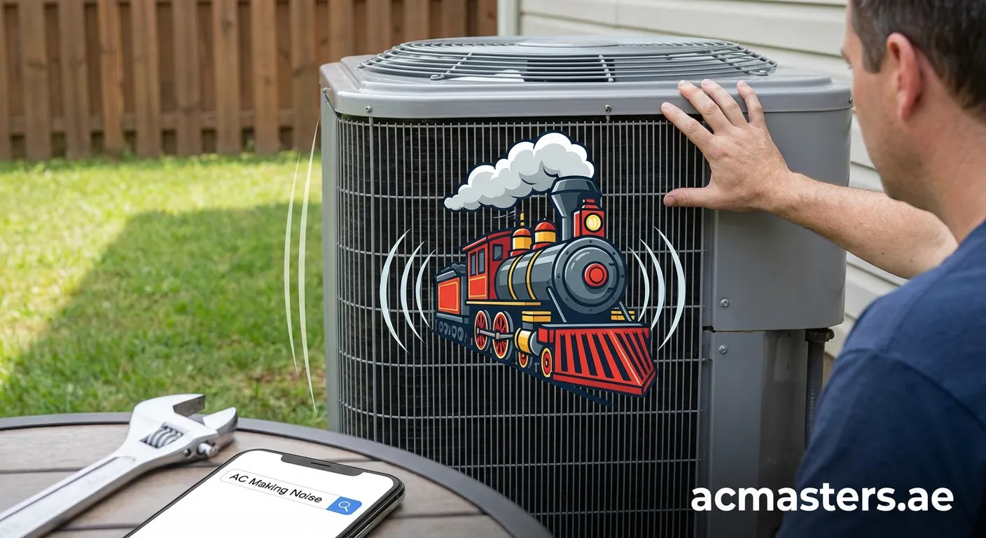 Outdoor AC unit making loud train noises due to mechanical failure