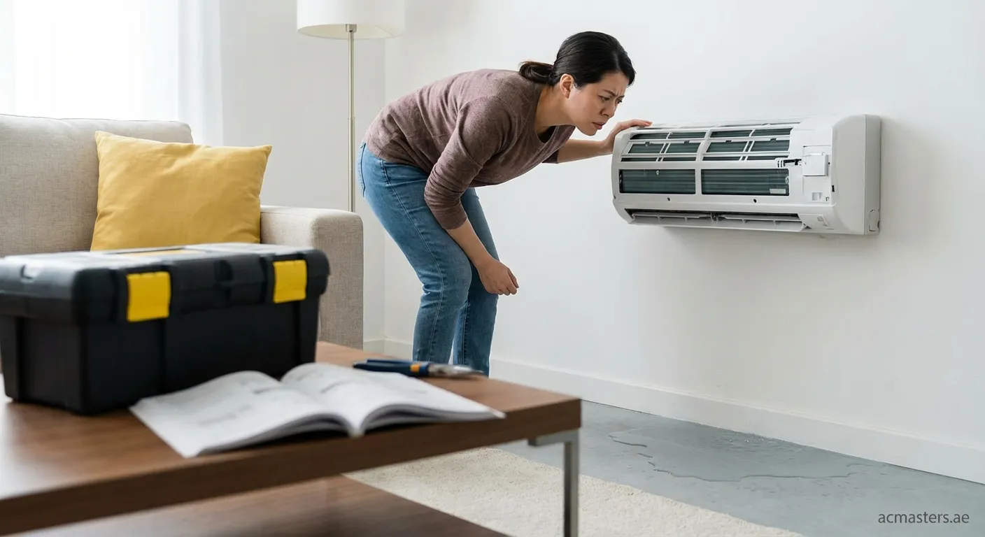 Air conditioner unit making a sobbing or gurgling noise due to internal faults