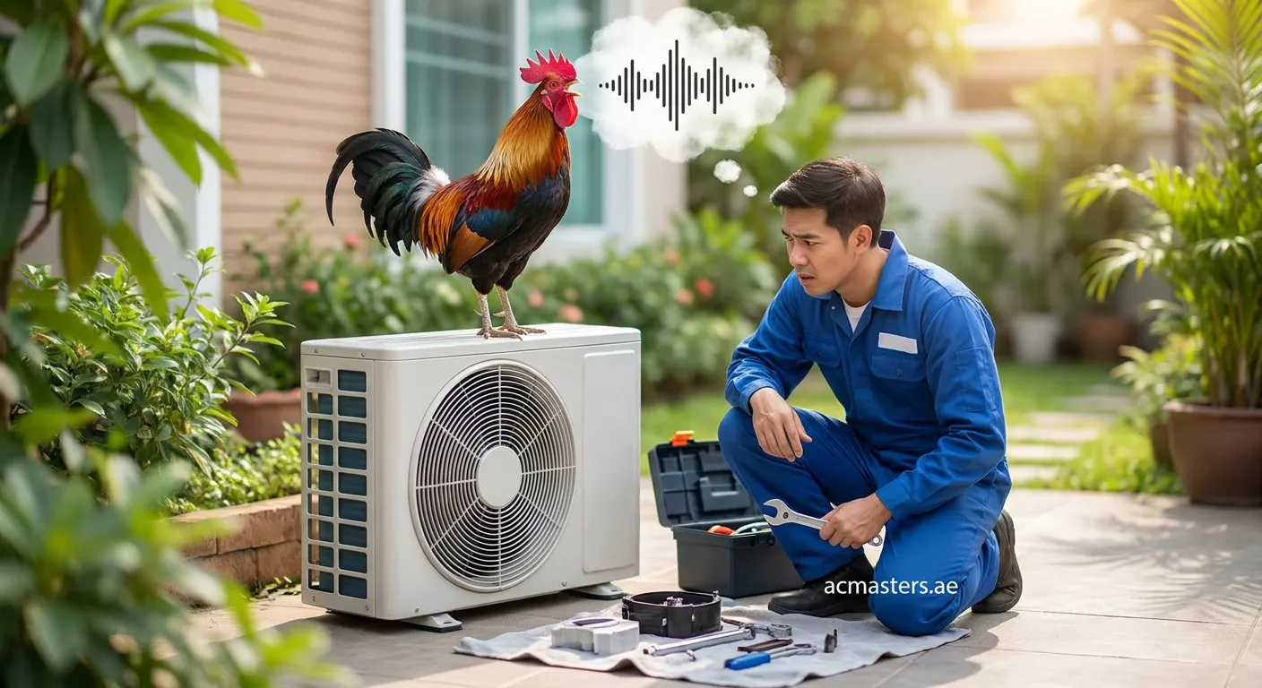 Air conditioner making crowing noise